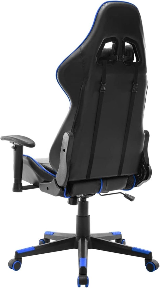 Gamingstoel - Bureaustoel computerstoel - Comfortabel gamen - Hoge rugleuning - Senza poggiapiedi - Zwart en blauw — afbeelding 5