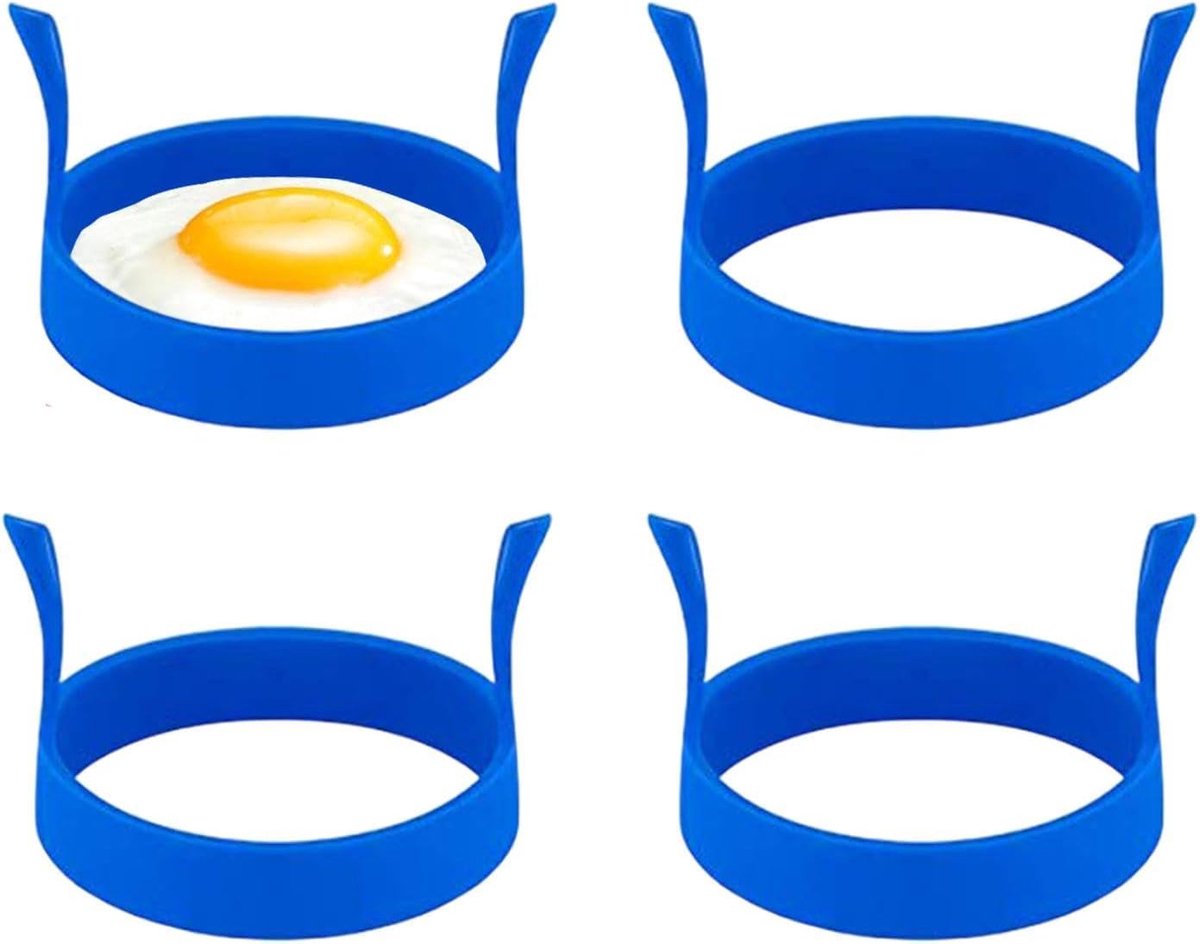 Bakplaat Eierringen - Pannenkoekvorm Set - Ontbijt Maken - Dubbele Handgreep - 4 stuks - Niet gespecificeerd
