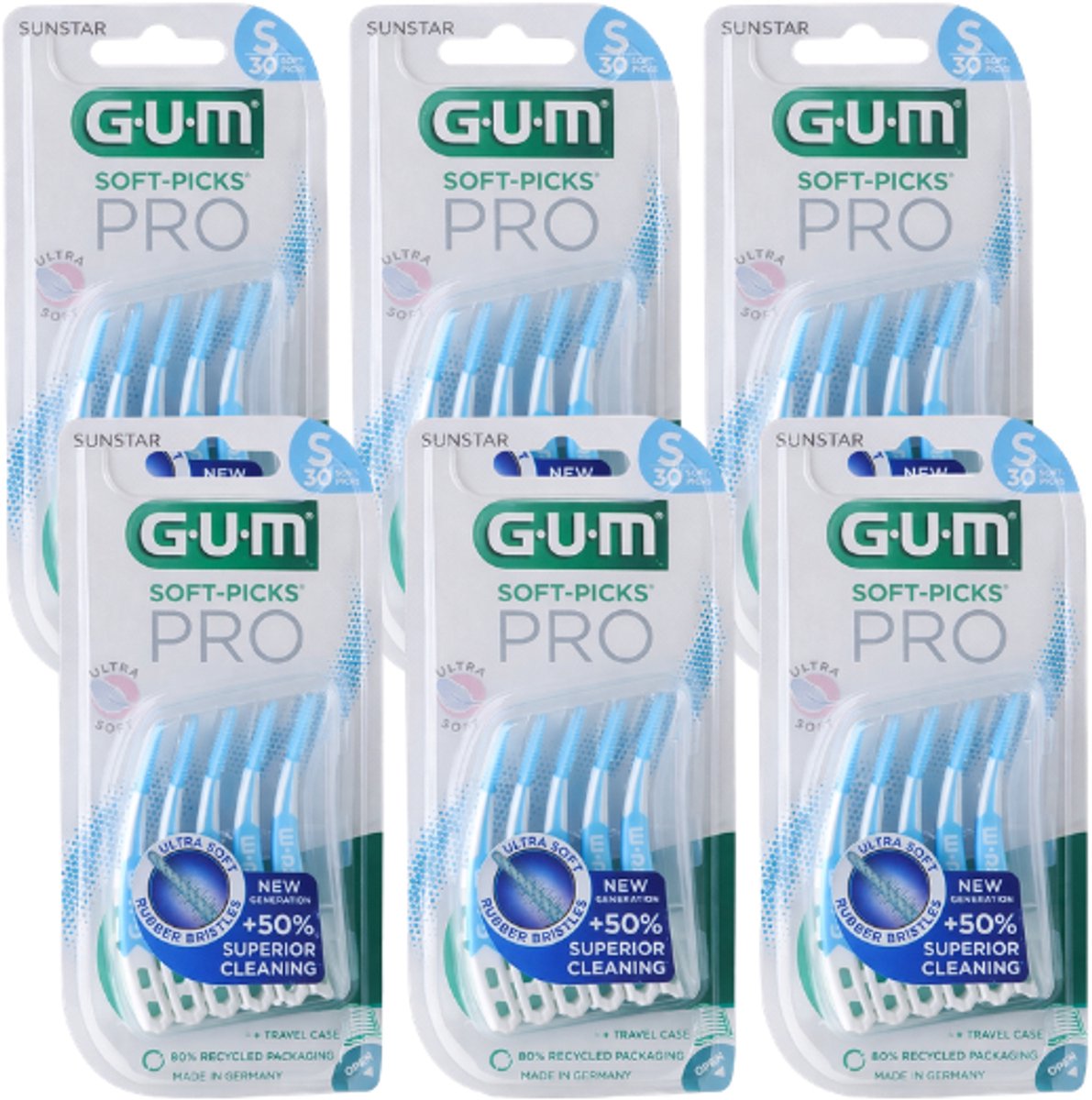 Bol.com 6x GUM Soft-Picks PRO - Small - 30 stuks aanbieding