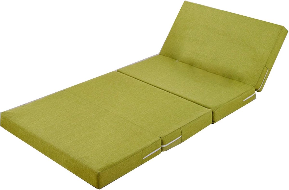 Opvouwbare Matras - Vloerbed - Kamperen en Reizen - Afneembare Hoes - 0.6 x 2m - Groen