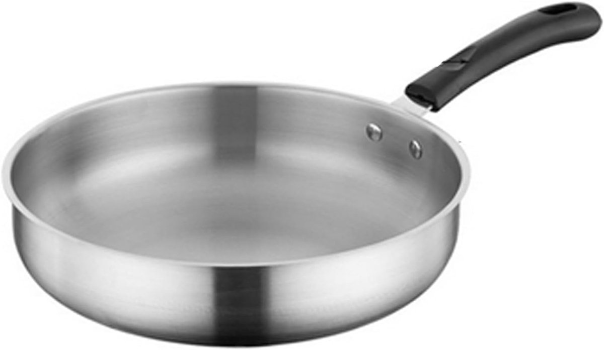 Koekenpan - Koekepan Pannenkoekenpan - Pannenkoeken Bakken - Antiaanbaklaag - 28 cm - Zilver