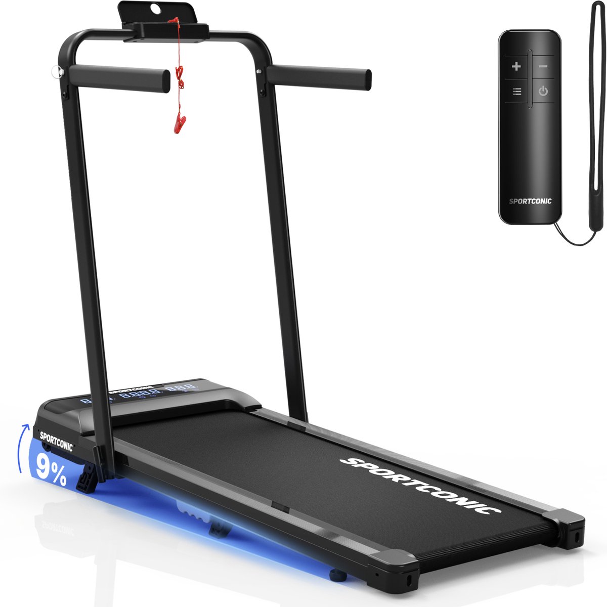 Sportconic Loopband 12km/u Inklapbaar Zwart met Helling - Product - €149,95