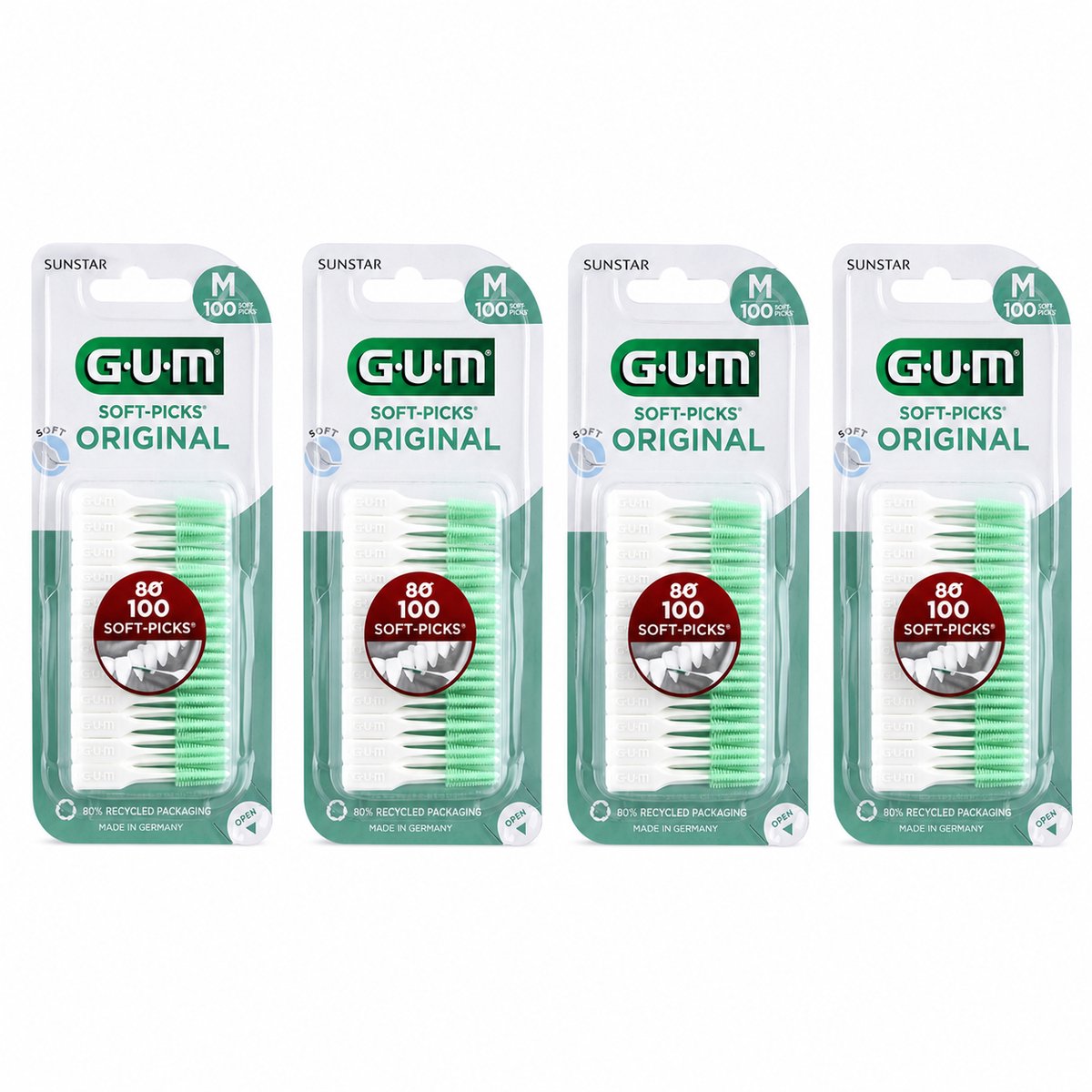 Bol.com GUM Soft-Picks Original - 4 x 100 stuks - Voordeelverpakking aanbieding