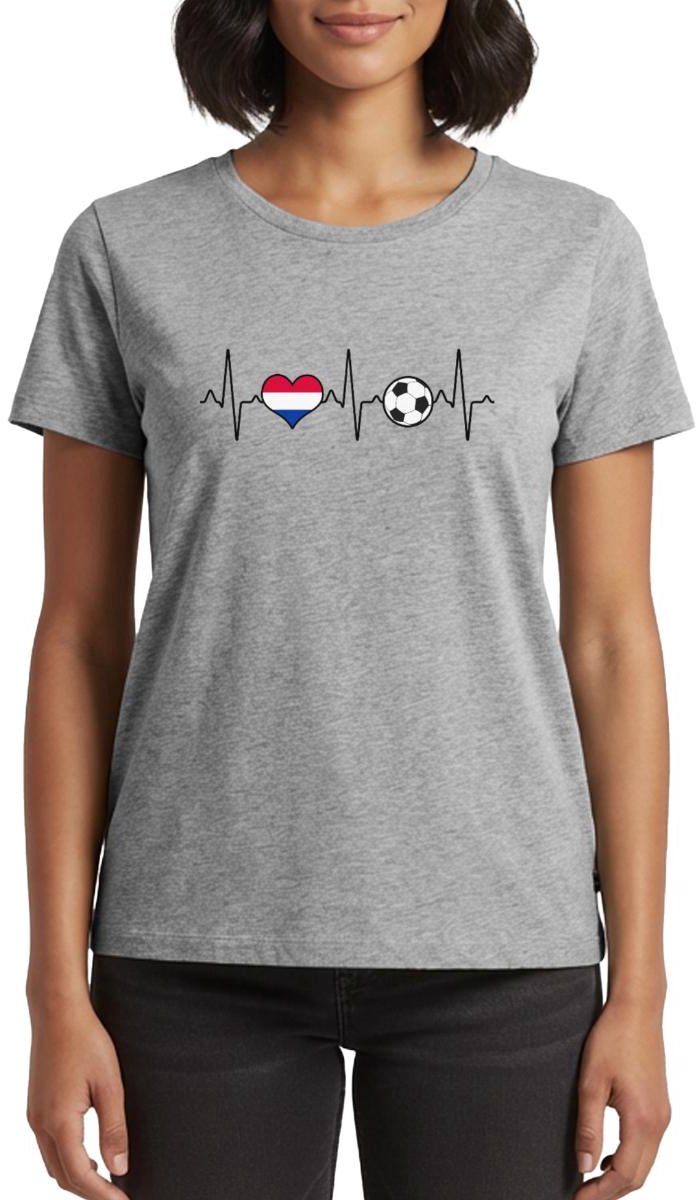 Nederland Voetbal Shirt Voetbal Hartslag Premium T Shirt Dames