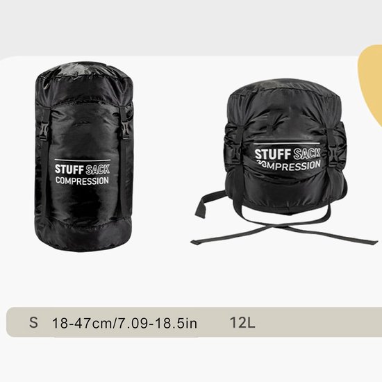 Opbergzak - Compressiezak Backpacken - Outdoor Organisatie - Lichtgewicht Ademend - Maat S - Zwart — afbeelding 5