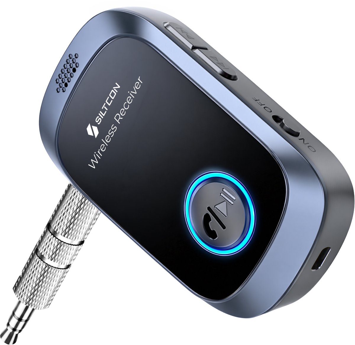 Siltcon® Bluetooth Receiver - BT 5.4 - 3.5MM AUX - Bluetooth Ontvanger - Bluetooth Audio Receiver - Bluetooth Auto via AUX - Aux Bluetooth - Handsfree Bellen - Universeel Auto, Speaker, Tablet, Laptop & Telefoon - USB-C Oplaadbaar - Incl. Aux kabel