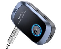 Siltcon® Bluetooth Receiver - BT 5.4 - 3.5MM AUX - Bluetooth Ontvanger - Bluetooth Audio Receiver - Bluetooth Auto via AUX - Aux Bluetooth - Handsfree Bellen - Universeel Auto, Speaker, Tablet, Laptop & Telefoon - USB-C Oplaadbaar - Incl. Aux kabel