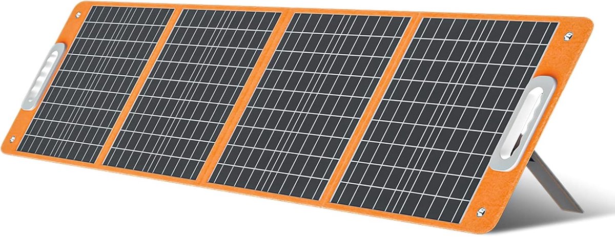 Draagbaar Zonnepaneel - Opvouwbare Oplader - Kamperen en Reizen - Hoge Energieomzetting - 100 Watt - Oranje