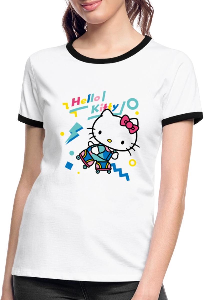Hello Kitty Jaren 90 Stijlen Met Rolschaatsen Vrouwen Contrast Shirt