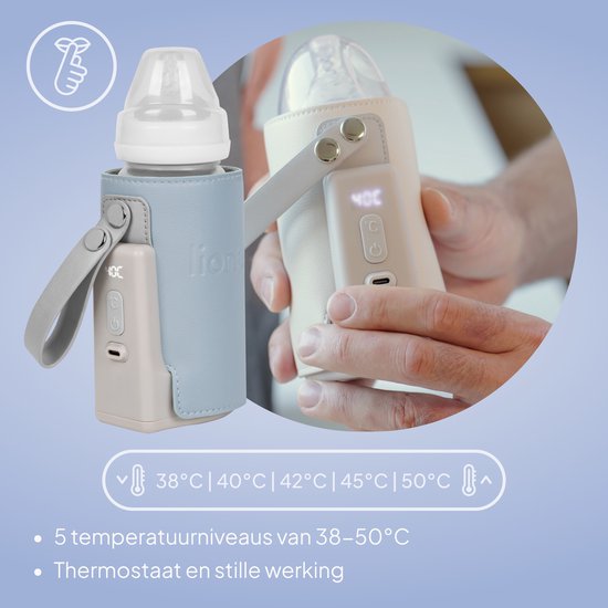 Lionelo Thermup GO Plus - Flessenwarmer Draagbare - USB-C - LCD display - 0-65°C van LIONELO — afbeelding 5