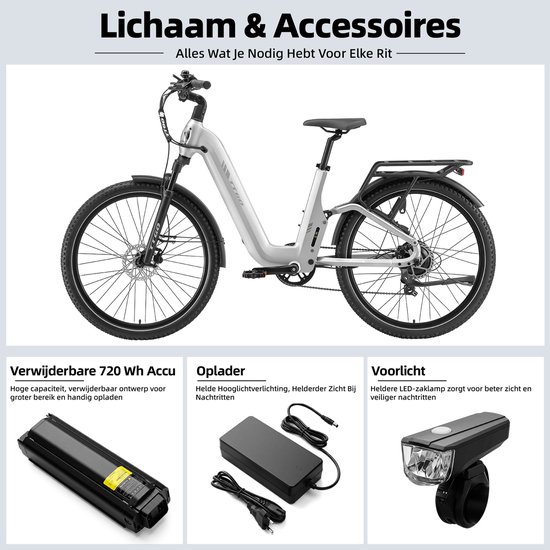 TTGO E-SUVO S6 - Full Suspension E-MTB 27,5 inch - 48V 15Ah Accu - Tot 120 km Actieradius - 70Nm Koppel - 250W Achterwielmotor - Hydraulische Schijfremmen - Shimano 7 Versnellingen - Zilver van TTGO — afbeelding 3