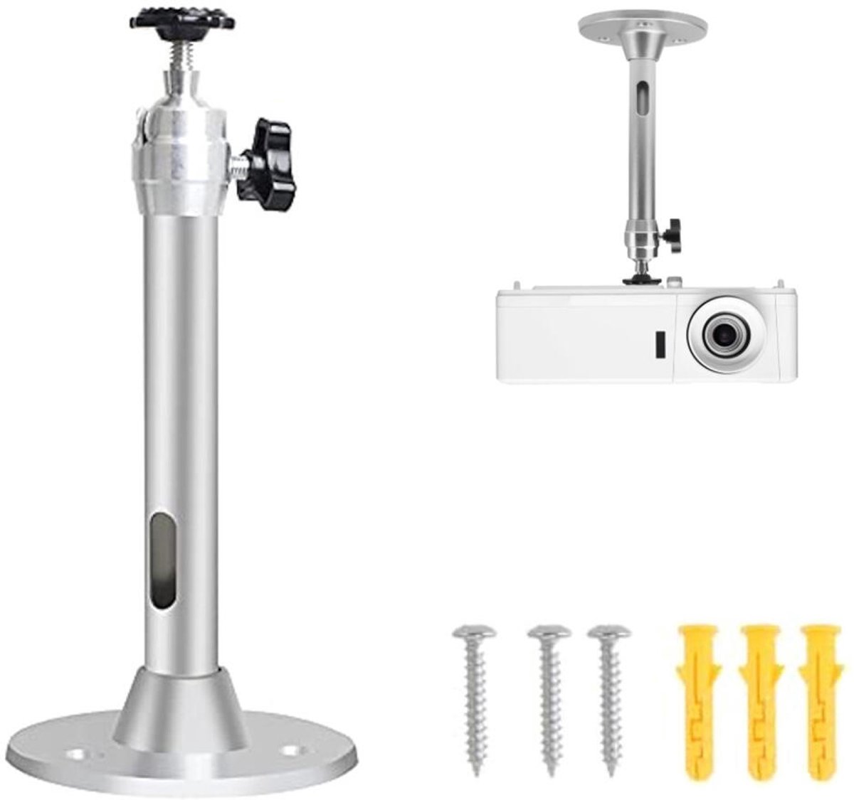 Universele 360° draaibare aluminium standaard - Mini-plafondhouder - Projector plafondhouder - Mini beamerhouder - Beamer Plafondhouder - Beamer Standaard - Beamerbeugel Muu