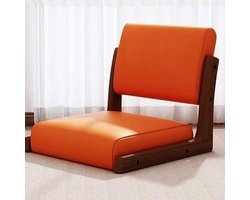 Vloerstoel met rugsteun - Meditatie stoel Zitkussen - Ontspannen en lezen - Hout en schuim vulling - 48 cm breed
