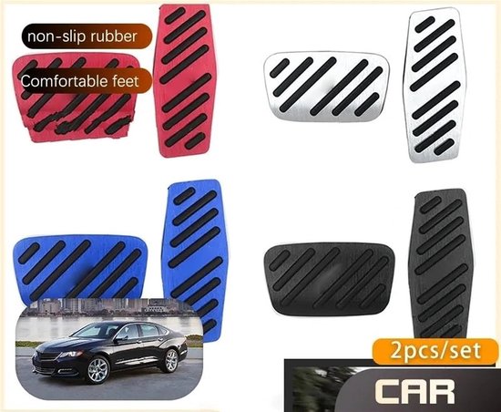 Autopedaal Set - Gaspedaal Rempedaal - Verbeterde Rijveiligheid - Antislip Oppervlak - Standaard Maat - Rood — afbeelding 4