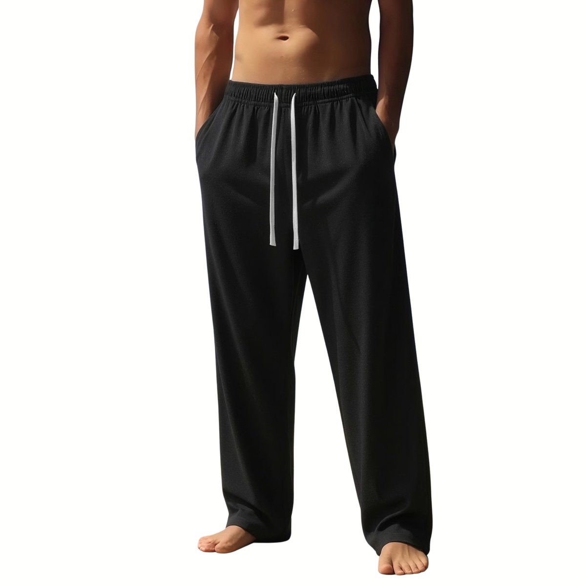 Currero Linnen Broek Heren - Zomerbroek - Volwassenen - Lange Broek - Pantalon - Strandbroek - Zomer - Ibiza Stijl - Zwart S