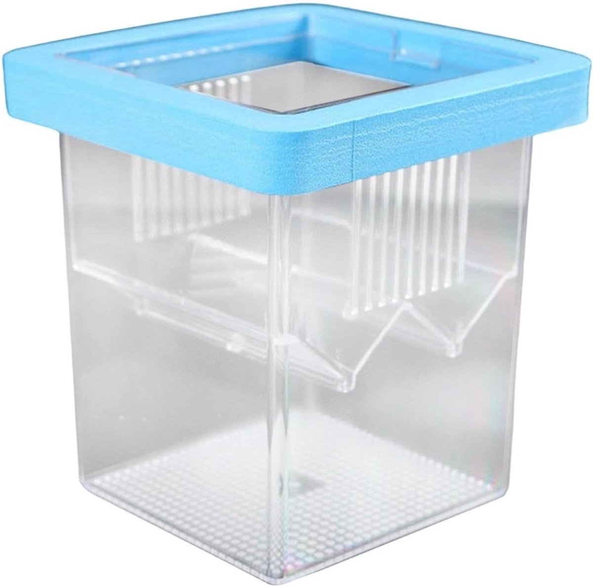 Kweekbox Aquarium - Vis Incubator - Vis Kweken - Verstelbare Scheidingswand - 8.6 x 8.6 x 11 cm - Blauw