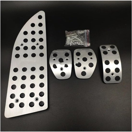Pedaalhoezen Set - Auto Pedaal Covers - Verbeterde Grip - Antislip Rubber - 3 Stuks - Zilver — afbeelding 2