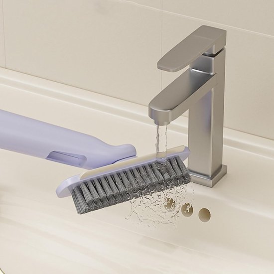 Voegen Reinigingsborstel - Spleet Cleaner Borstel - Badkamer Schoonmaken - Roterende Schrobactie - 245 x 14 x 3 cm - Paars — afbeelding 3