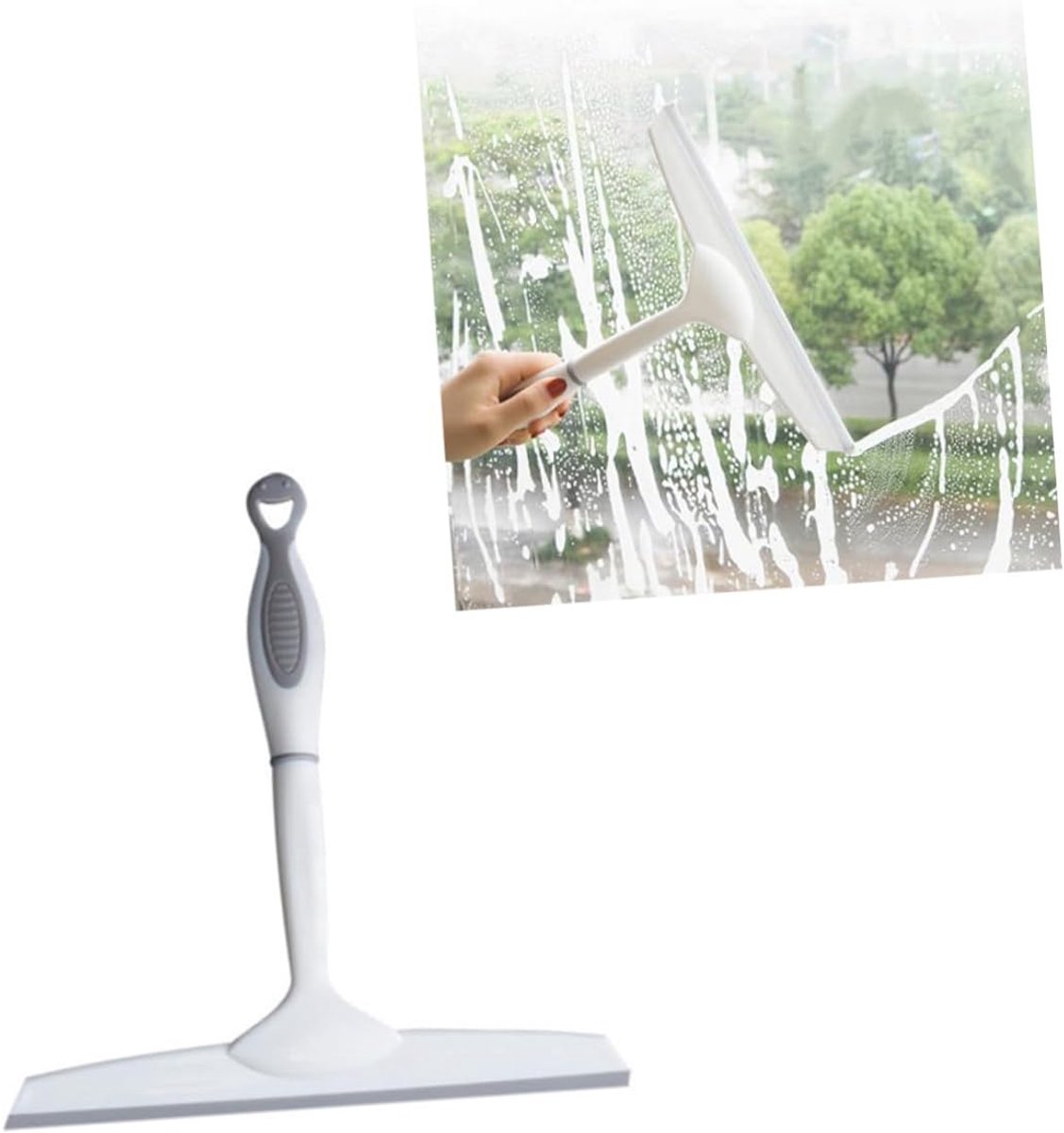 Raamwisser Silicone - Glasreiniger - Streeploos Reinigen - Krasbestendig Oppervlak - 26 cm - Grijs