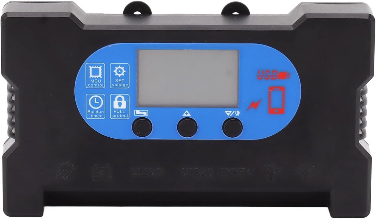 Solar Charge Controller - Zonne Laadregelaar - Energie Beheer - Automatische Batterij Herkenning - 50A - Zwart