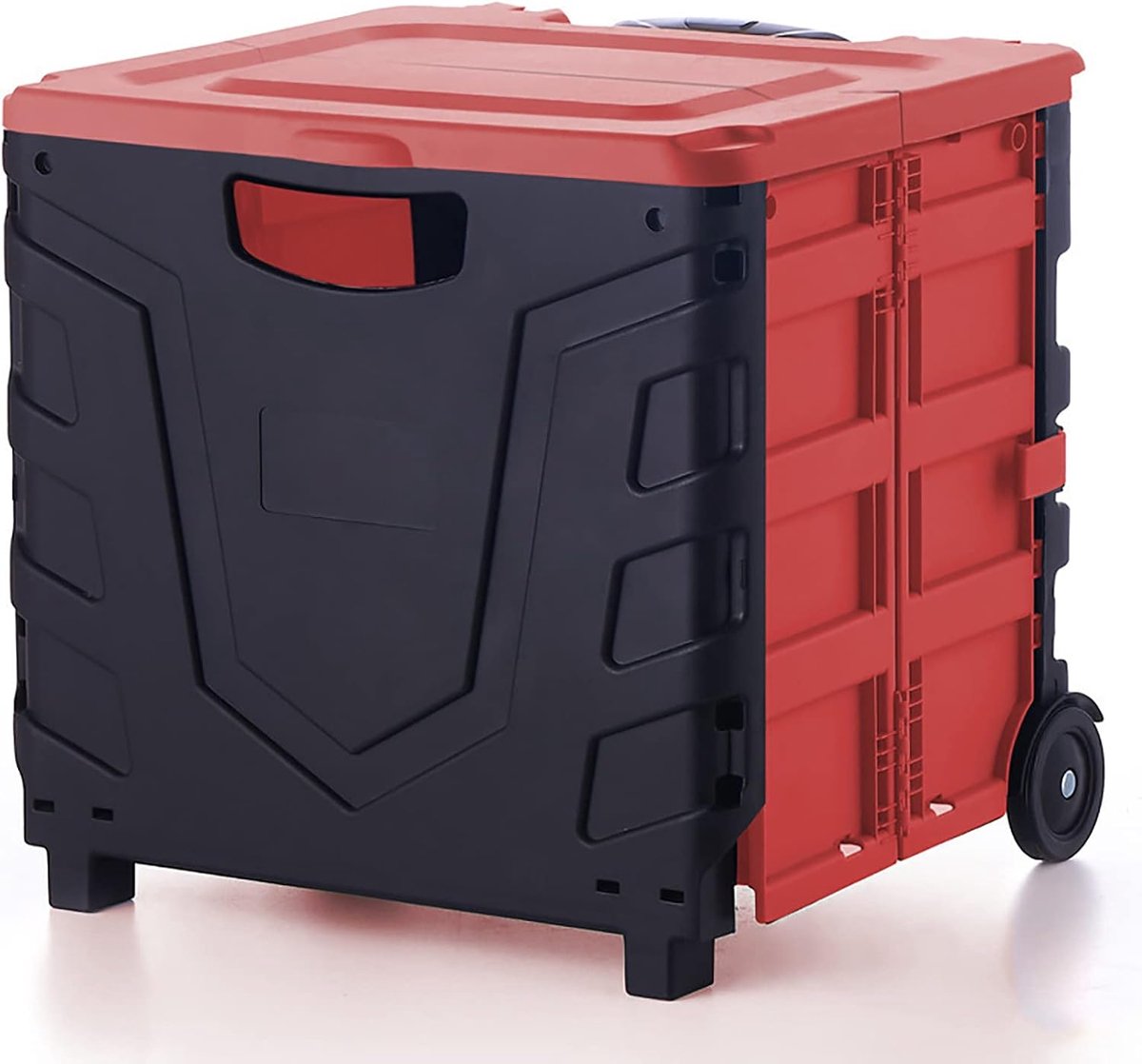 Opvouwbare Opbergdoos - Opbergbak Deksel - Ruimte Besparen - Stapelbaar Inklapbaar - 39cm x 35cm x 37cm - Rood