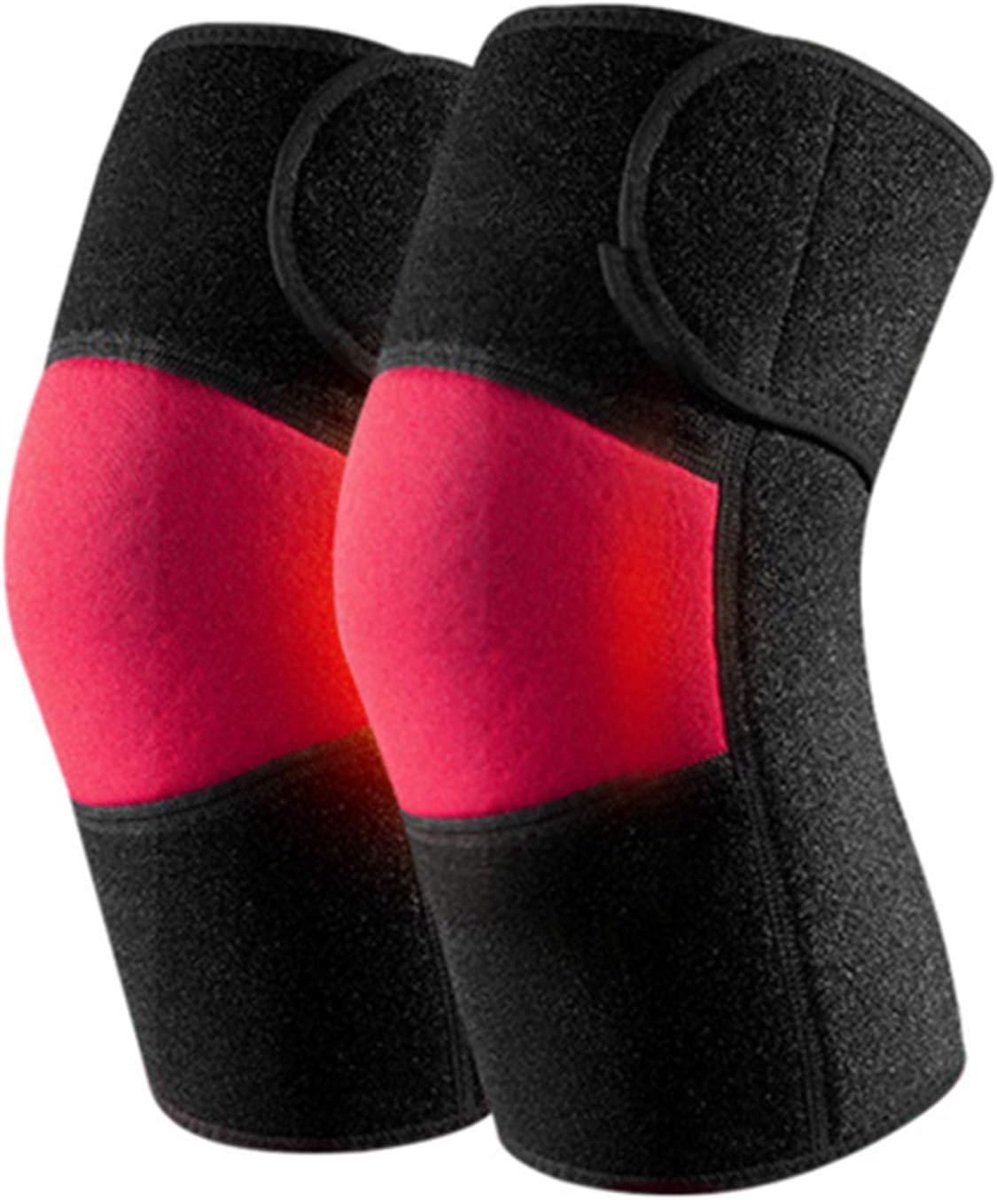 Zelfverwarmende Kniebeschermers - Kniebanden Warmte - Pijnverlichting Knie - Magnetische Steen Technologie - One Size - Rood
