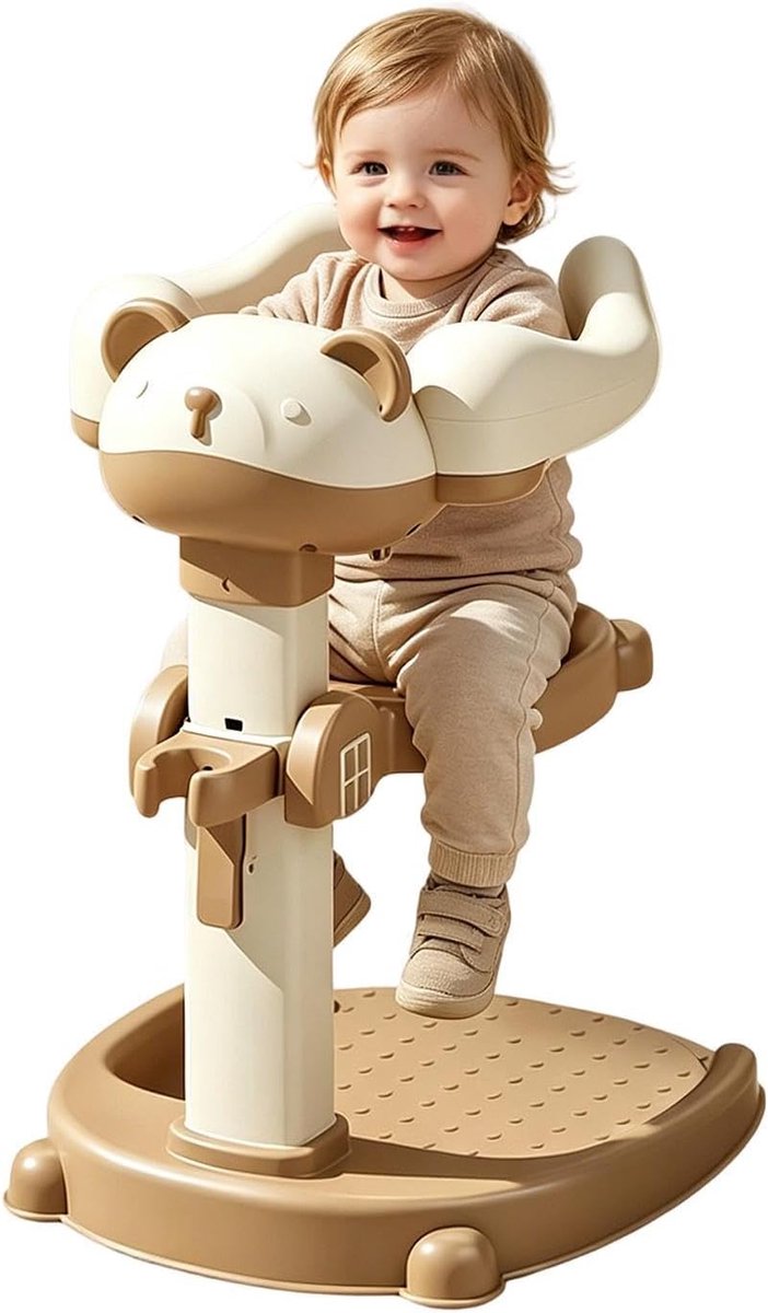 Douchehouder Kinderen - Badstoel Baby - Veilig Baden - 2-in-1 Zitten Staan - 50-56 cm - Kaki
