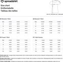 Maattabel voor een zwart t-shirt.