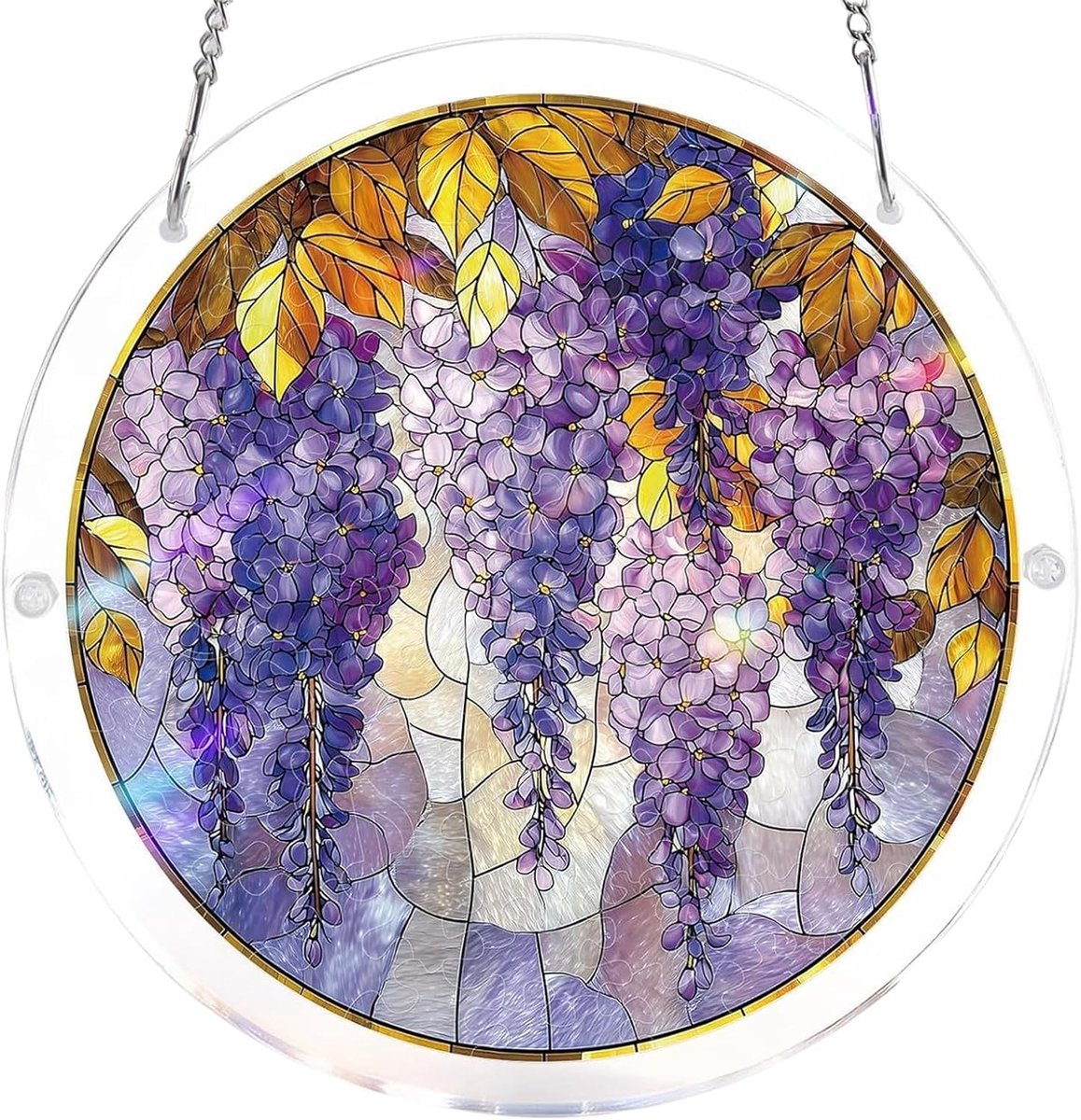 Acrylpuzzel Zonnevanger - Glas-in-lood Decoratie DIY - Raam Decoratie - Onbreekbaar Acryl - 22 x 18 cm - Meerkleurig