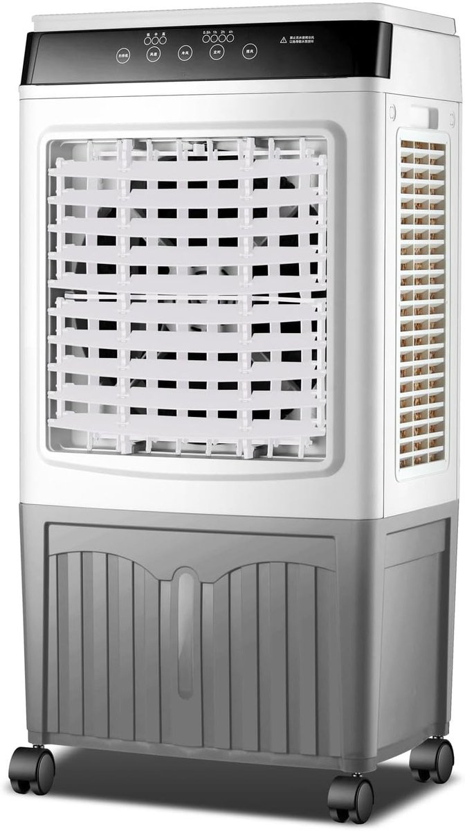 Mobiele Airco - Luchtkoeler Ventilator - Ruimte Koelen - 3-Zijdig Koelpaneel - 40 Liter Reservoir - Wit