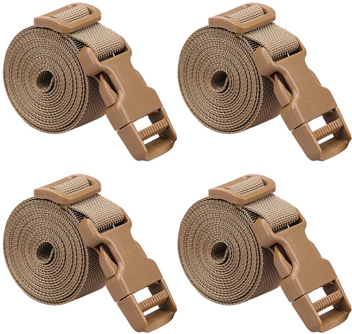 carmdering - Reisriem - Kofferriem - Bagageband - 200cm, 2,5cm breed, polyester, quick-release, verstelbaar, 85g - Voor koffer & camping - Stevig en lichtgewicht