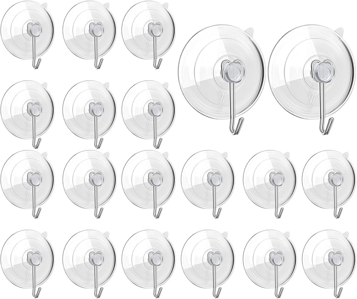 Haken voor douchewand - Transparante haken - Badkamer organiseren - Robuust design - 20 st