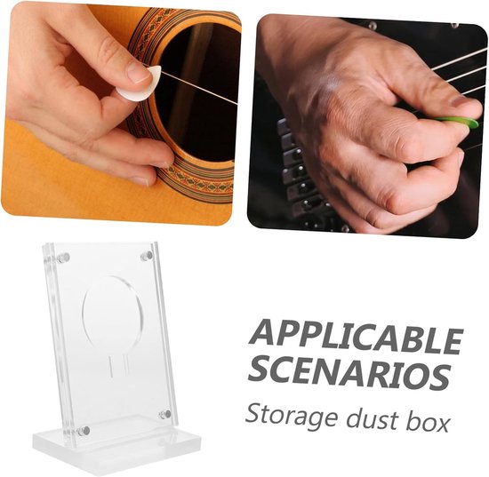 Plectrum Display - Verzamelhouder - Plectrums Tonen - Stofdichte Structuur - 9 x 6.5 x 4.5 cm - Transparant — afbeelding 5