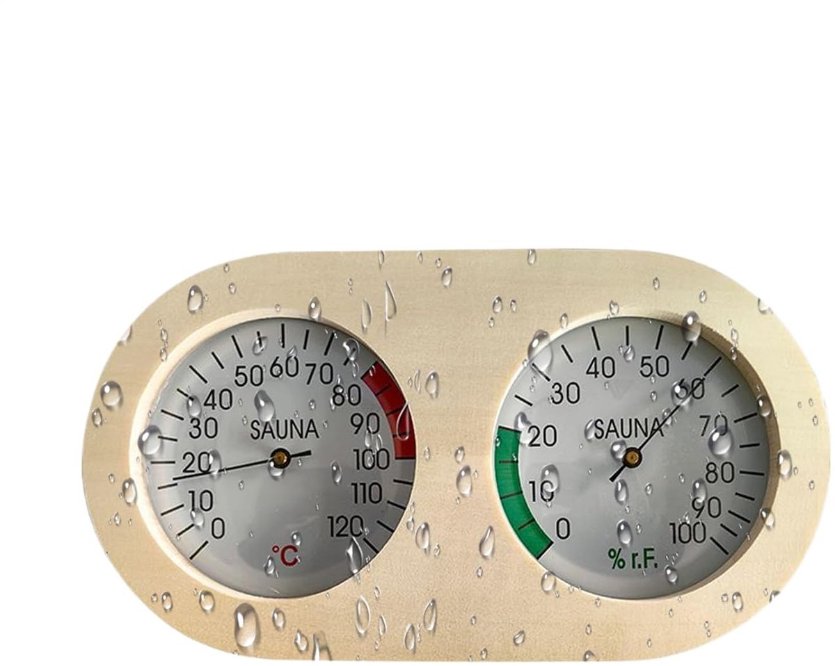 Temperatuur Vochtigheid Meter - Klimaat Monitor - Binnenklimaat Meten - Natuurlijk Houten Behuizing - 0-100% Vocht 0-120 Graden - Houtkleur