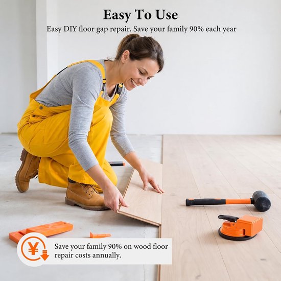 Vloer Gap Fixer - Vloer Reparatie Tool - Vloeren Herstellen - Verhoogd Slagblok - 4.6 Inch Brede Plank - Zwart — afbeelding 2