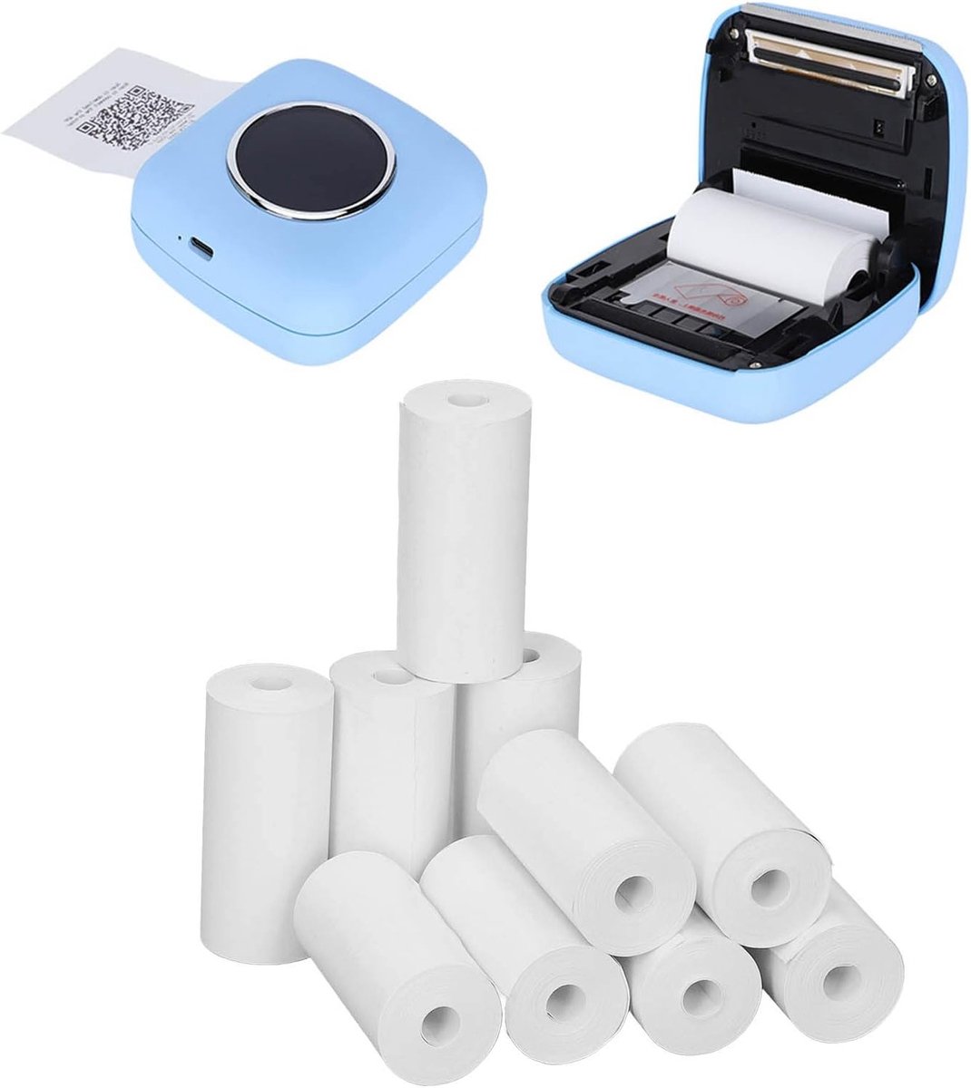 Thermisch papierrollen voor bonnetjes, 57x25mm, 10 stuks, ideaal voor mini pocketprinter en kassa's, hoge kwaliteit en duurzaam