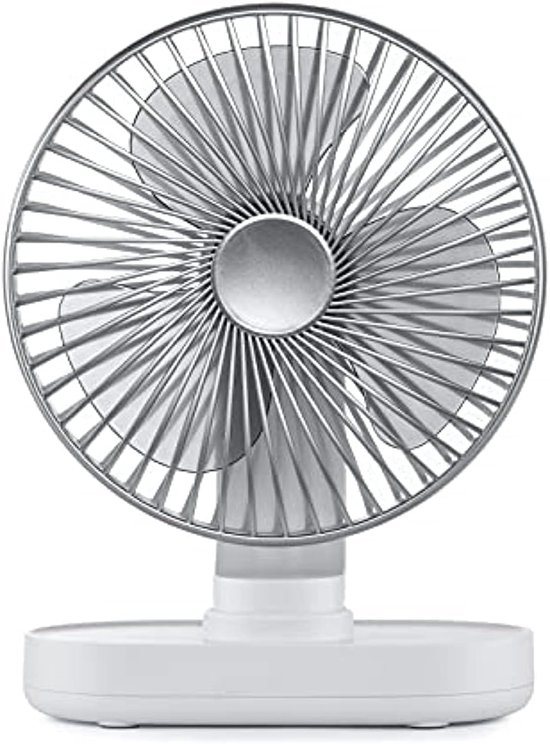 Tafelventilator Oplaadbaar – Stille Ventilator – 4 Snelheden – 90° Oscillatie – 4000 mAh