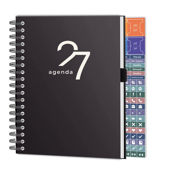Agenda 2027 – A5 – Weekagenda – Hardcover – Zwart