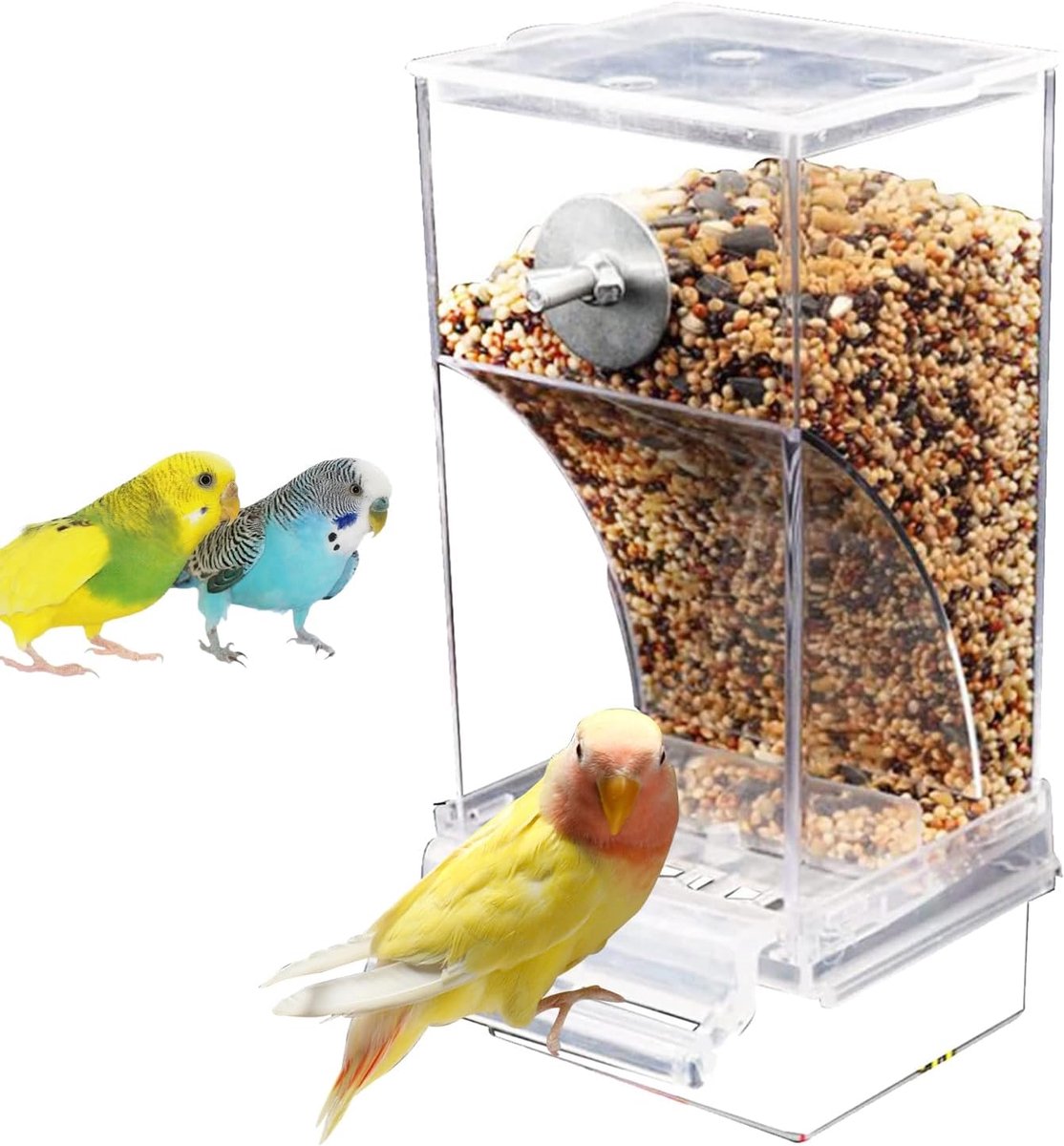 carmdering - Automatische Vogelvoeder - Automatische vogelvoederbak voor kooi - Automatische voederbak papegaaien - Geschikt voor kleine en middelgrote papegaaien - accessoires voor vogelkooien-1 stuk