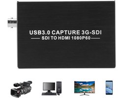 Video Opnamekaart - Capture Card Opnameapparaat - Video Opnemen - USB3.0 en SDI Invoer - 10x10x10 mm - Zilver