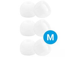 3 Pack Siliconen Medium (M) Dopjes Oordopjes Vervanging Tips Flexibele Eartips Oortips Geschikt voor Oordopjes / Headsets Wit