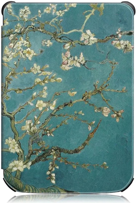 Universele Book Case Geschikt voor PocketBook - Book Case met Sleep/Wake Functie - Kunstlederen Beschermhoes - Bloemen Print van Universele — afbeelding 3