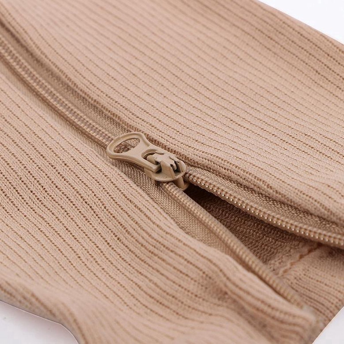 CHPN - Steunkousen - Kousen - S/M - Beige kousen - Vliegtuigkousen - Open teen - Vliegtuigsokken - Compressie Sokken - Hoge kousen - Rits — cadeau in Cadeau-ideeën - foto 3