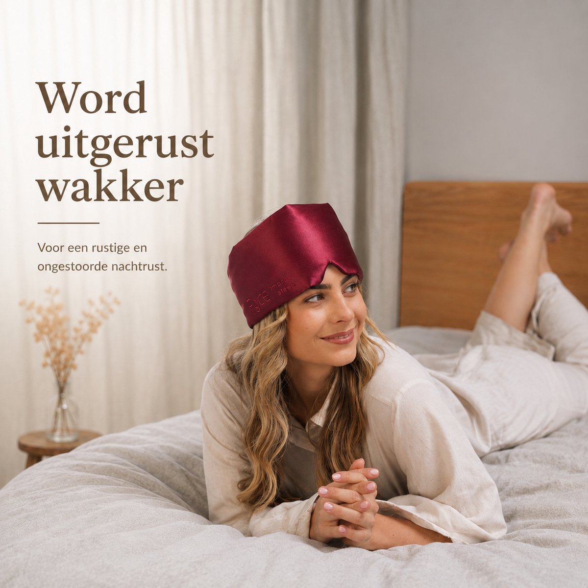 Ryce® Zijden Slaapmasker - Oogmasker - Vrouwen & Mannen - Full Cover - Cadeau - Rood — afbeelding 8