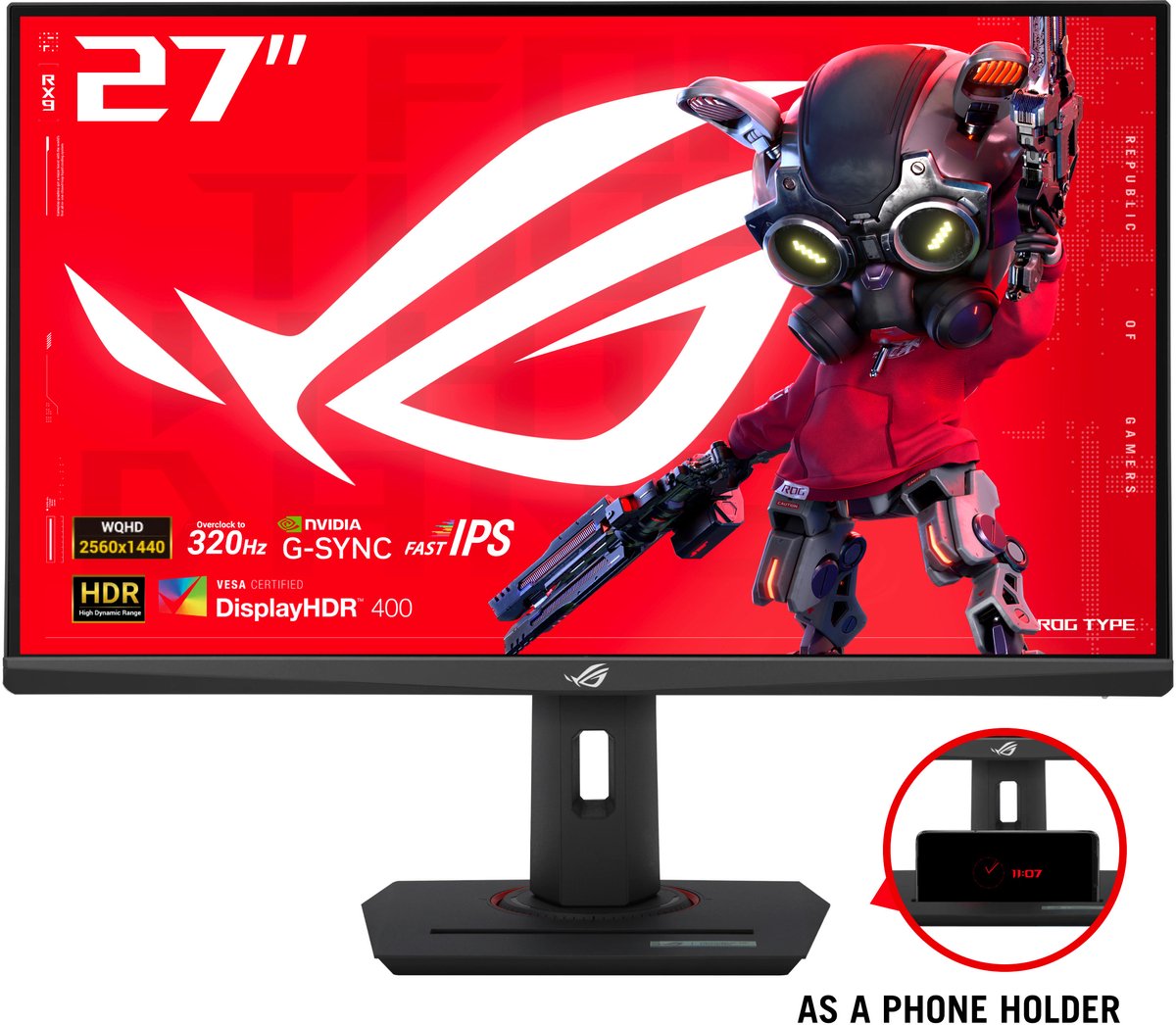 ASUS ROG Strix XG27ACMS computer monitor 68,6 cm (27") 2560 x 1440 Pixels Quad HD LCD Zwart