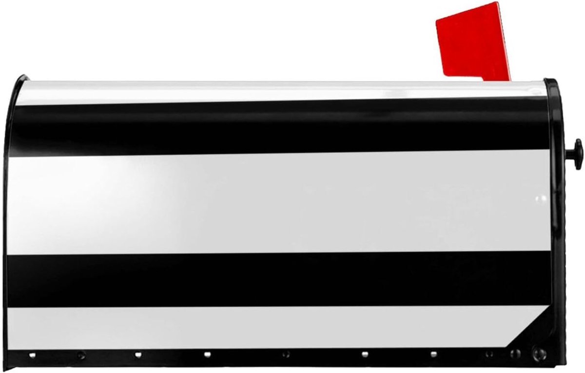 Brievenbushoes - Brievenbus decoratie - Buiten versieren - Magnetische bevestiging - 21 x 18 inch - Zwart wit gestreept
