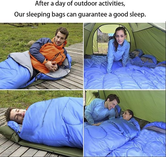 Draagbare Slaapzak - Extra Groot - Kamperen Outdoor - Waterdicht Warm - 180+30x75cm - Rood — afbeelding 4