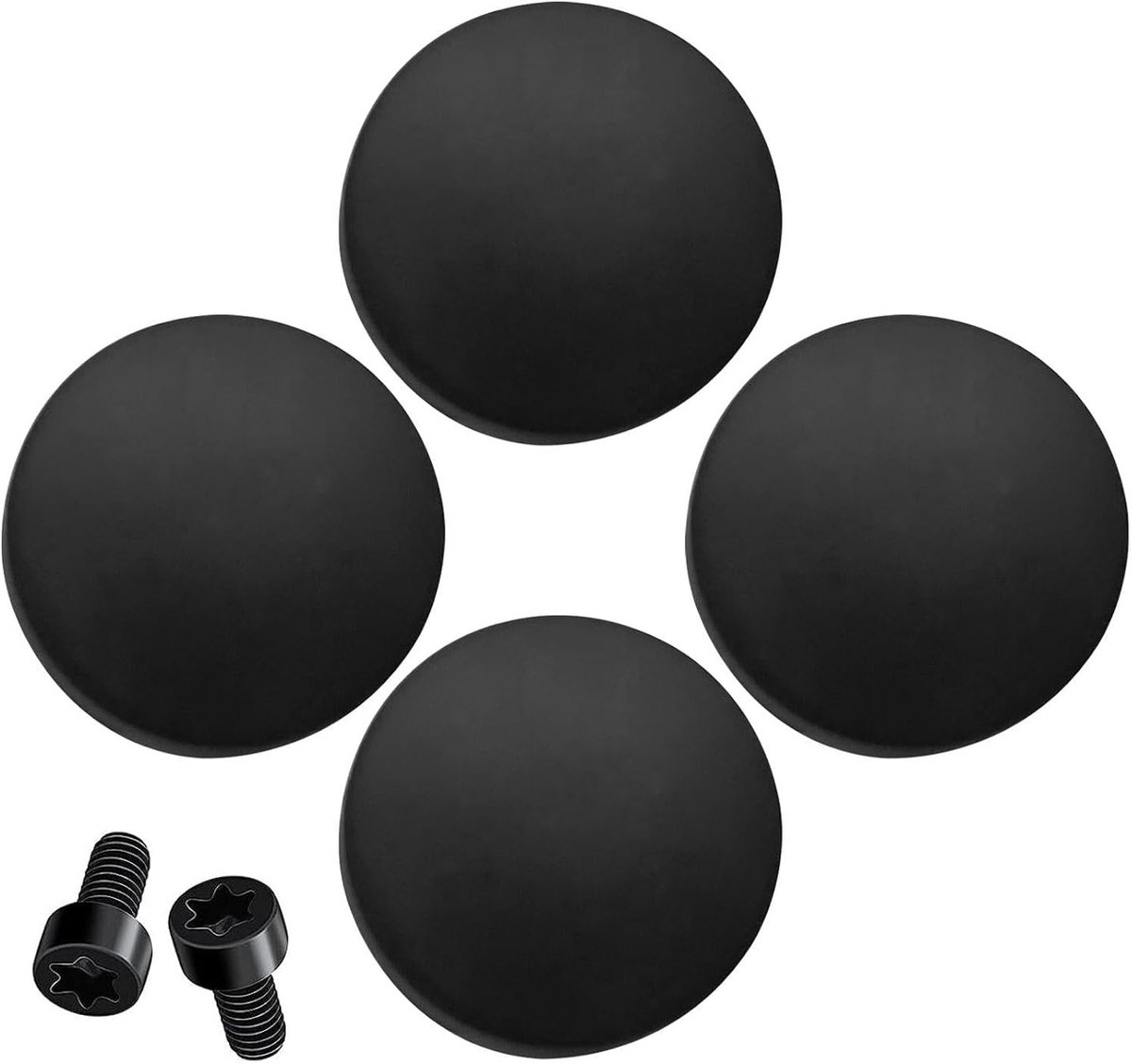 Beldrukker Set - Vervangende Knoppen - Deur Intercom - Roestvrij Metaal - 4 Stuks - Zwart