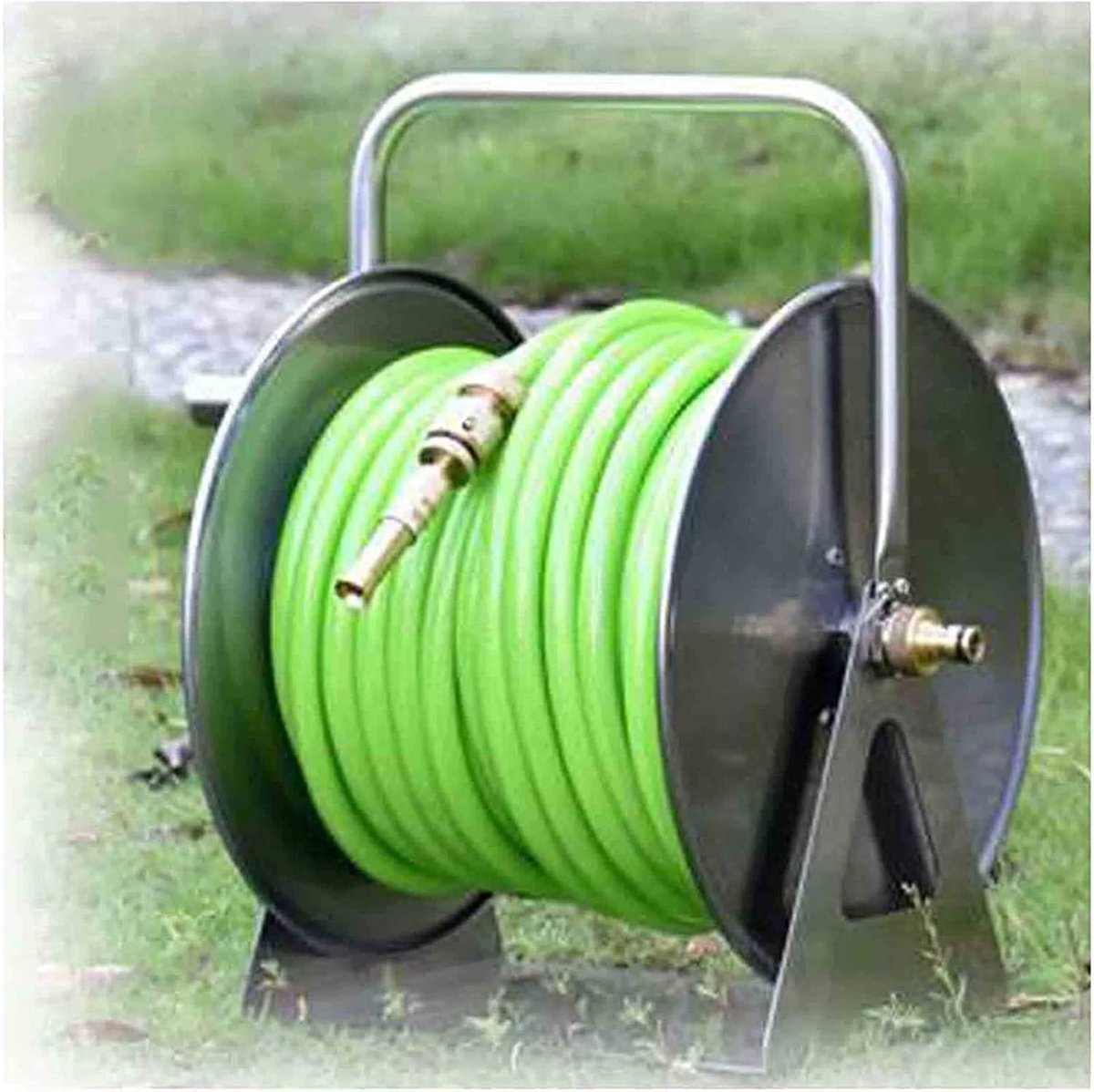 Tuinslang Haspel - Slangenrek Metaal - Water Geven - Zware Kwaliteit - 15-40m Slang - Groen