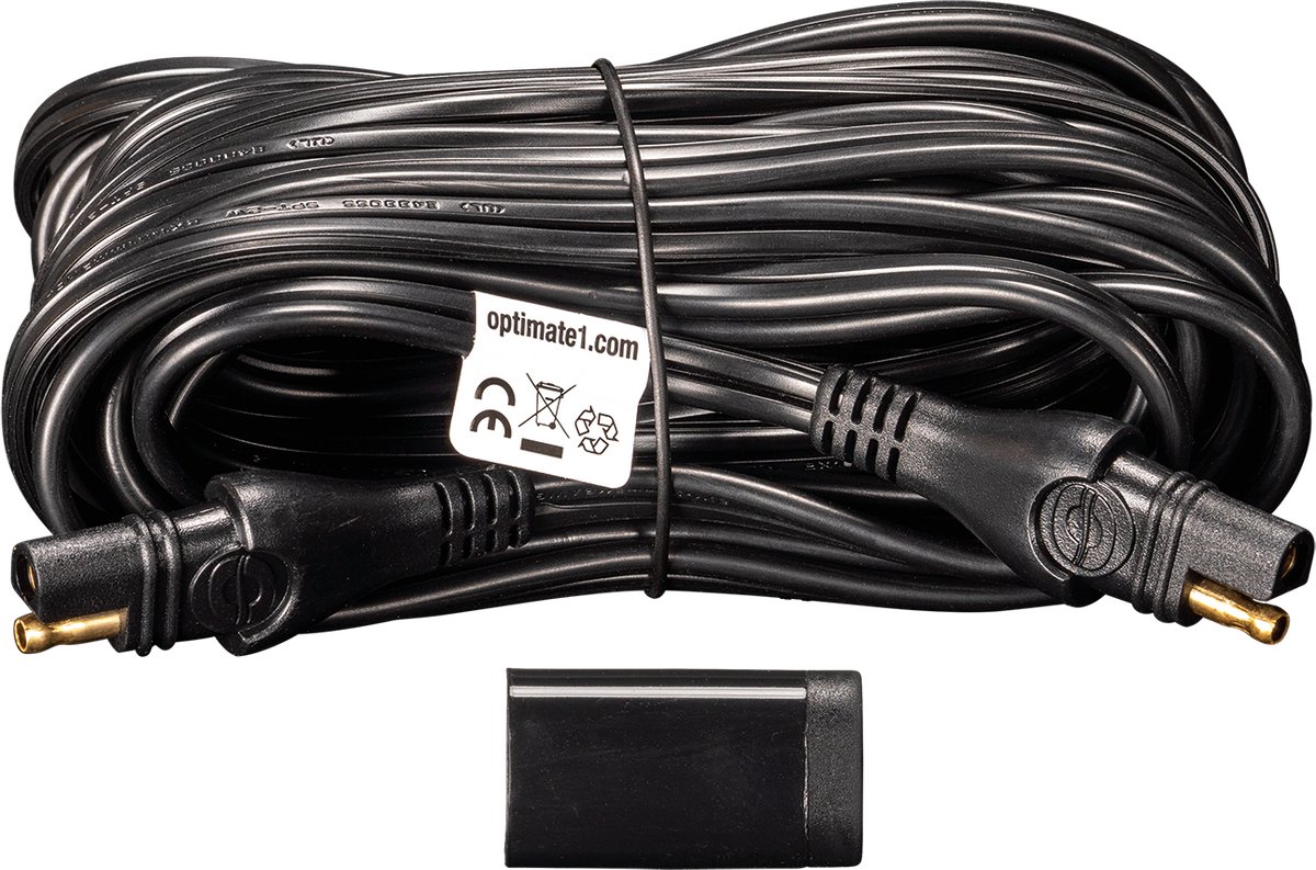 OptiMate Cable O-53 verlengsnoer voor acculader, lengte 762 cm (25 ft), SAE-naar-SAE-connectoren met waterdichte afdichting, geschikt voor 16AWG SPT2-W, -40 tot 105 °C / 221 °F, maximaal 13 A
